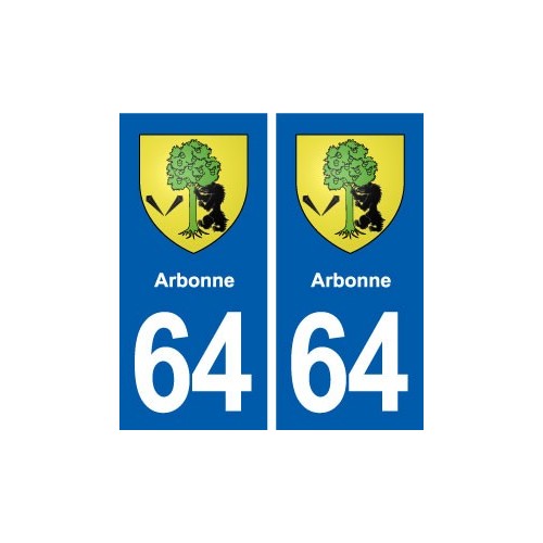 64 Arbonne blason autocollant plaque stickers ville
