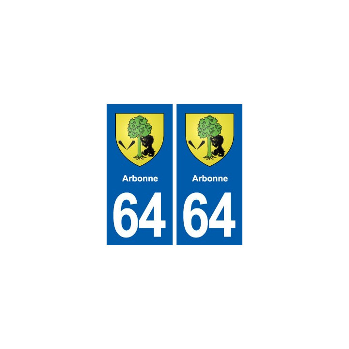 64 Arbonne blason autocollant plaque stickers ville
