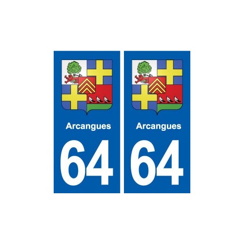 64 Arcangues blason autocollant plaque stickers ville