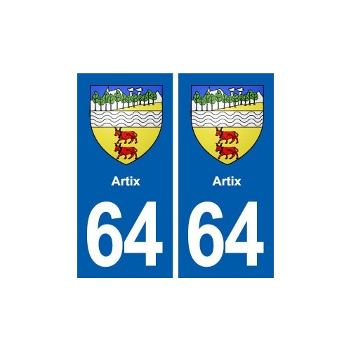 64 Artix blason autocollant plaque stickers ville