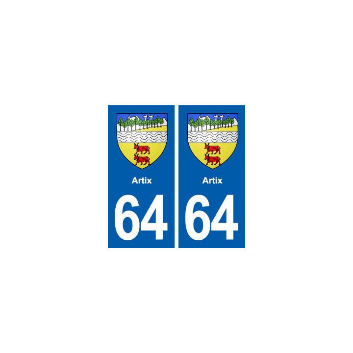 64 Artix blason autocollant plaque stickers ville