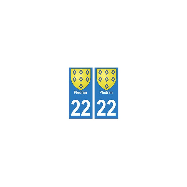 22 Plédran autocollant plaque blason armoiries stickers département