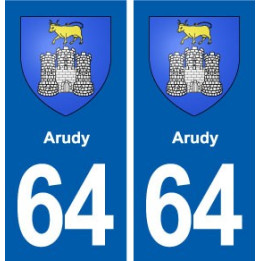64 Arudy blason autocollant plaque stickers ville