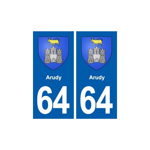 64 Arudy blason autocollant plaque stickers ville