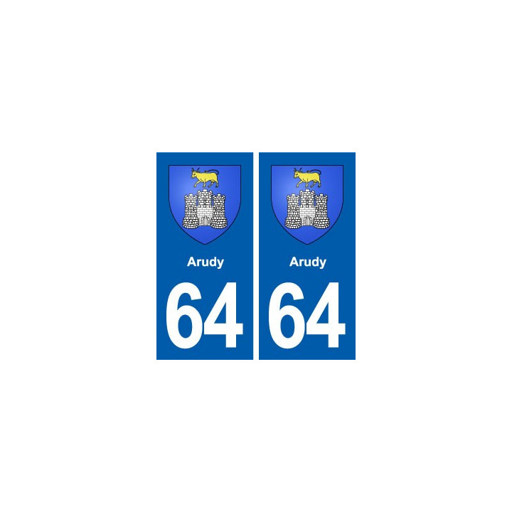 64 Arudy blason autocollant plaque stickers ville