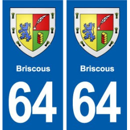 64 Briscous blason autocollant plaque stickers ville