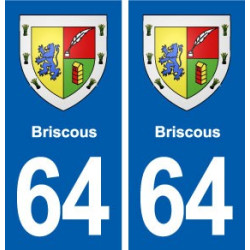 64 Briscous blason autocollant plaque stickers ville