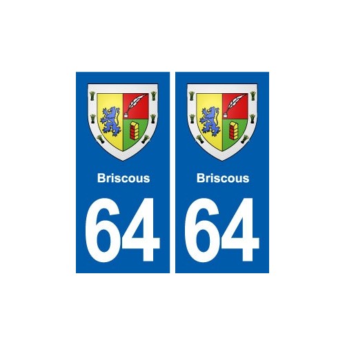 64 Briscous blason autocollant plaque stickers ville