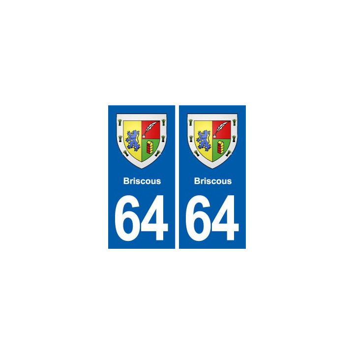 64 Briscous blason autocollant plaque stickers ville