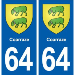 64 Coarraze blason autocollant plaque stickers ville