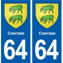 64 Coarraze blason autocollant plaque stickers ville