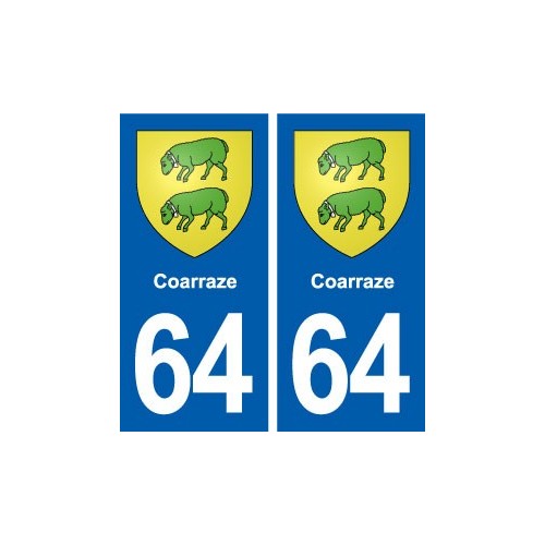64 Coarraze blason autocollant plaque stickers ville