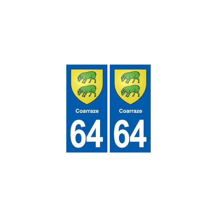 64 Coarraze blason autocollant plaque stickers ville