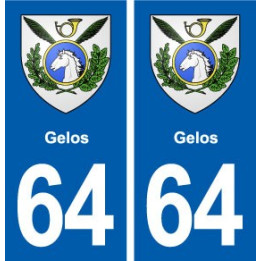 64 Gelos blason autocollant plaque stickers ville