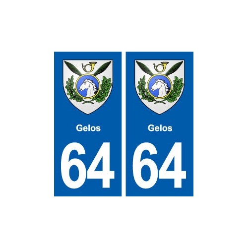 64 Gelos blason autocollant plaque stickers ville
