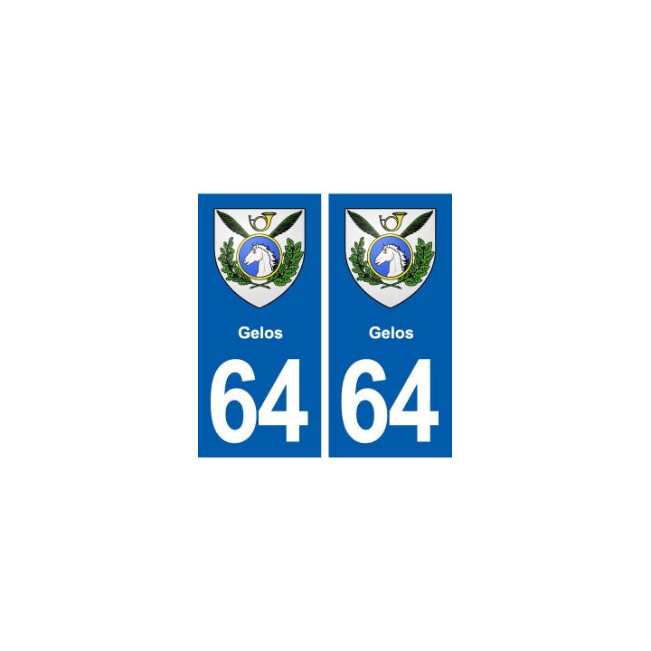 64 Gelos blason autocollant plaque stickers ville