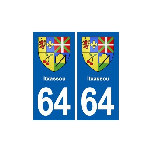 64 Itxassou blason autocollant plaque stickers ville