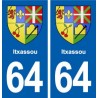 64 Itxassou blason autocollant plaque stickers ville