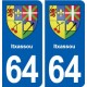64 Itxassou blason autocollant plaque stickers ville