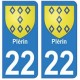 22 Dinan autocollant plaque blason armoiries stickers département