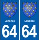 64 Lahonce blason autocollant plaque stickers ville
