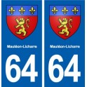 64 Pontacq blason autocollant plaque stickers ville