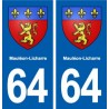 64 Pontacq blason autocollant plaque stickers ville