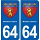 64 Pontacq blason autocollant plaque stickers ville