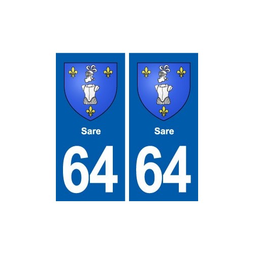 64 Sare blason autocollant plaque stickers ville