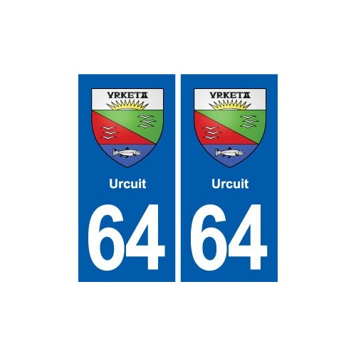 64 Urcuit blason autocollant plaque stickers ville