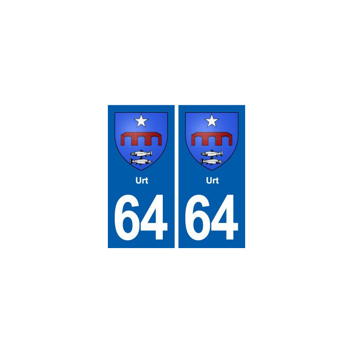 64 Urt blason autocollant plaque stickers ville