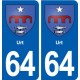 64 Urt blason autocollant plaque stickers ville