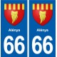 66 Alénya blason autocollant plaque stickers ville