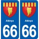 66 Alénya blason autocollant plaque stickers ville