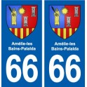 66 Amélie-les-Bains-Palalda blason autocollant plaque stickers ville