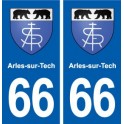 66 Arles-sur-Tech blason autocollant plaque stickers ville