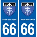 66 Arles-sur-Tech blason autocollant plaque stickers ville