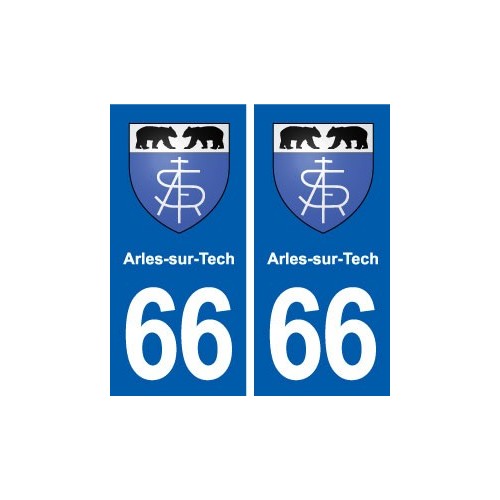 66 Arles-sur-Tech blason autocollant plaque stickers ville