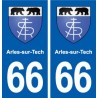 66 Arles-sur-Tech blason autocollant plaque stickers ville