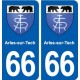 66 Arles-sur-Tech blason autocollant plaque stickers ville