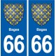 66 Bages blason autocollant plaque stickers ville