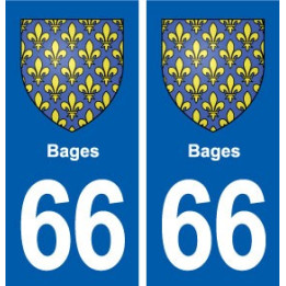 66 Bages blason autocollant plaque stickers ville