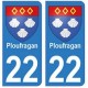 22 Dinan autocollant plaque blason armoiries stickers département