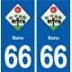 66 Baho blason autocollant plaque stickers ville