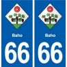 66 Baho blason autocollant plaque stickers ville