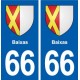 66 Baixas blason autocollant plaque stickers ville