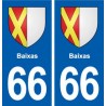 66 Baixas blason autocollant plaque stickers ville