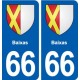 66 Baixas blason autocollant plaque stickers ville