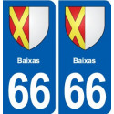 66 Baixas blason autocollant plaque stickers ville