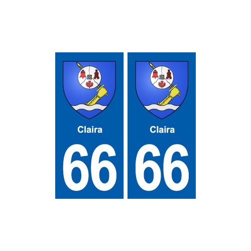 66 Claira blason autocollant plaque stickers ville